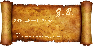 Zámbori Bese névjegykártya